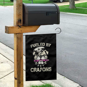 Fueled by Crayons Bulldog Garden Flag Funny Military Crayon Eater Gift for Veterans TS02 Print Your Wear