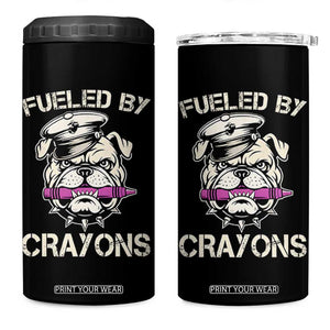 Fueled by Crayons Bulldog 4 in 1 Can Cooler Tumbler Funny Military Crayon Eater Gift for Veterans TS02 One Size: 16 oz Black Print Your Wear