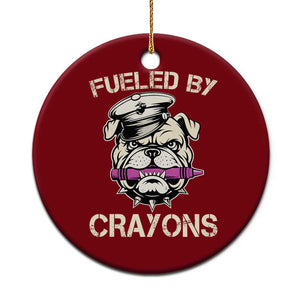 Fueled by Crayons Bulldog Ceramic Ornament Funny Military Crayon Eater Gift for Veterans TS02 1pc Red Print Your Wear