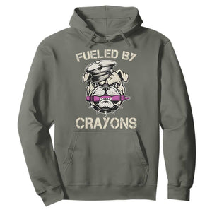 Fueled by Crayons Bulldog Hoodie Funny Military Crayon Eater Gift for Veterans TS02 Military Green Print Your Wear