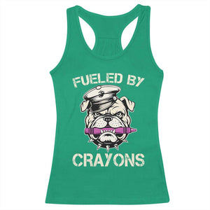 Fueled by Crayons Bulldog Racerback Tank Top Funny Military Crayon Eater Gift for Veterans TS02 Irish Green Print Your Wear