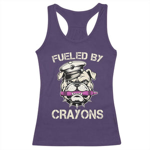 Fueled by Crayons Bulldog Racerback Tank Top Funny Military Crayon Eater Gift for Veterans TS02 Purple Print Your Wear