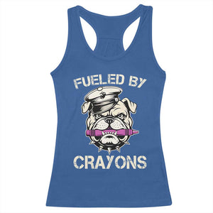 Fueled by Crayons Bulldog Racerback Tank Top Funny Military Crayon Eater Gift for Veterans TS02 Royal Blue Print Your Wear
