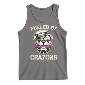 Fueled by Crayons Bulldog Tank Top Funny Military Crayon Eater Gift for Veterans TS02 Deep Heather Print Your Wear