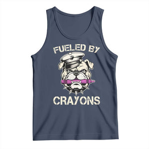 Fueled by Crayons Bulldog Tank Top Funny Military Crayon Eater Gift for Veterans TS02 Navy Print Your Wear