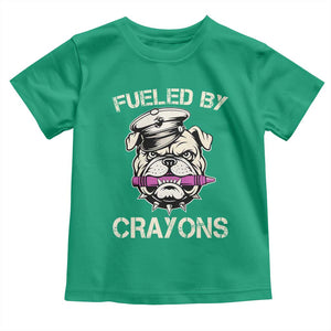 Fueled by Crayons Bulldog Toddler T Shirt Funny Military Crayon Eater Gift for Veterans TS02 Irish Green Print Your Wear