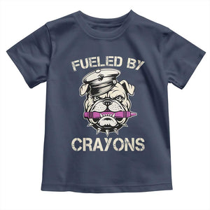 Fueled by Crayons Bulldog Toddler T Shirt Funny Military Crayon Eater Gift for Veterans TS02 Navy Print Your Wear