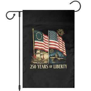 250 Years of Liberty Garden Flag US 250th Anniversary Semiquincentennial 2026 Patriotic TS02 Black Print Your Wear