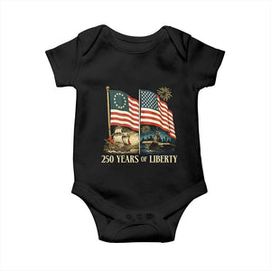 250 Years of Liberty Baby Onesie US 250th Anniversary Semiquincentennial 2026 Patriotic TS02 Black Print Your Wear