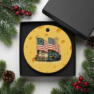 250 Years of Liberty Ceramic Ornament US 250th Anniversary Semiquincentennial 2026 Patriotic TS02 1pc Yellow Cheese Print Your Wear