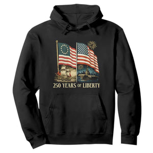 250 Years of Liberty Hoodie US 250th Anniversary Semiquincentennial 2026 Patriotic TS02 Black Print Your Wear