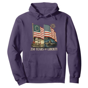250 Years of Liberty Hoodie US 250th Anniversary Semiquincentennial 2026 Patriotic TS02 Purple Print Your Wear