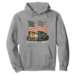 250 Years of Liberty Hoodie US 250th Anniversary Semiquincentennial 2026 Patriotic TS02 Sport Gray Print Your Wear