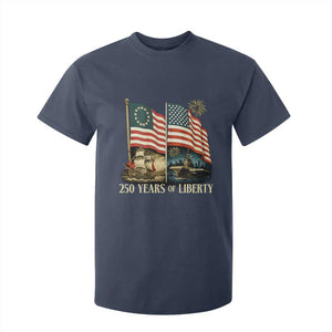 250 Years of Liberty T Shirt For Kid US 250th Anniversary Semiquincentennial 2026 Patriotic TS02 Navy Print Your Wear