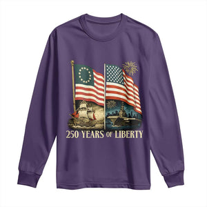 250 Years of Liberty Long Sleeve Shirt US 250th Anniversary Semiquincentennial 2026 Patriotic TS02 Purple Print Your Wear