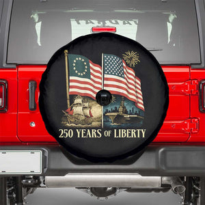 250 Years of Liberty Spare Tire Cover US 250th Anniversary Semiquincentennial 2026 Patriotic TS02 Black Print Your Wear