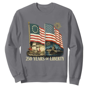 250 Years of Liberty Sweatshirt US 250th Anniversary Semiquincentennial 2026 Patriotic TS02 Charcoal Print Your Wear