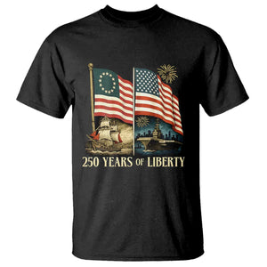 250 Years of Liberty T Shirt US 250th Anniversary Semiquincentennial 2026 Patriotic TS02 Black Print Your Wear