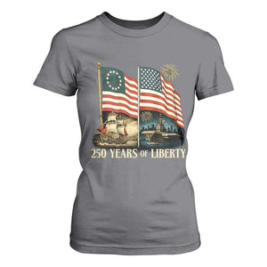 250 Years of Liberty T Shirt For Women US 250th Anniversary Semiquincentennial 2026 Patriotic TS02 Charcoal Print Your Wear