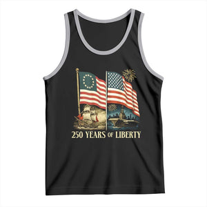 250 Years of Liberty Tank Top US 250th Anniversary Semiquincentennial 2026 Patriotic TS02 Black Athletic Heather Print Your Wear