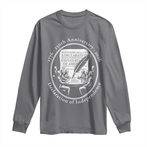 250 Years Declaration of Independence Long Sleeve Shirt US 250th Anniversary Semiquincentennial 2026 Patriotic TS02 Charcoal Print Your Wear
