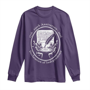 250 Years Declaration of Independence Long Sleeve Shirt US 250th Anniversary Semiquincentennial 2026 Patriotic TS02 Purple Print Your Wear