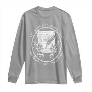 250 Years Declaration of Independence Long Sleeve Shirt US 250th Anniversary Semiquincentennial 2026 Patriotic TS02 Sport Gray Print Your Wear