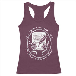 250 Years Declaration of Independence Racerback Tank Top US 250th Anniversary Semiquincentennial 2026 Patriotic TS02 Maroon Print Your Wear