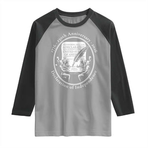 250 Years Declaration of Independence Raglan Shirt US 250th Anniversary Semiquincentennial 2026 Patriotic TS02 Sport Gray Black Print Your Wear