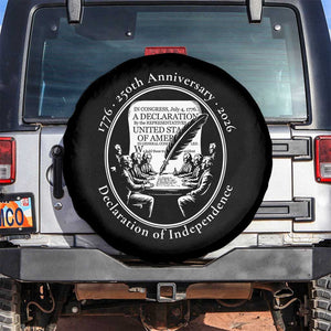 250 Years Declaration of Independence Spare Tire Cover US 250th Anniversary Semiquincentennial 2026 Patriotic TS02 No hole Black Print Your Wear
