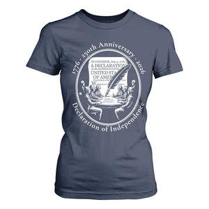 250 Years Declaration of Independence T Shirt For Women US 250th Anniversary Semiquincentennial 2026 Patriotic TS02 Navy Print Your Wear