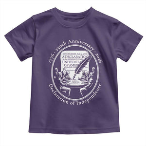 250 Years Declaration of Independence Toddler T Shirt US 250th Anniversary Semiquincentennial 2026 Patriotic TS02 Purple Print Your Wear