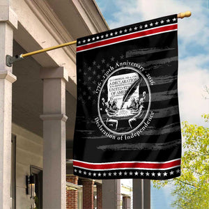 250 Years Declaration of Independence Garden Flag US 250th Anniversary Semiquincentennial 2026 Patriotic TS02 Distressed Black Red Print Your Wear