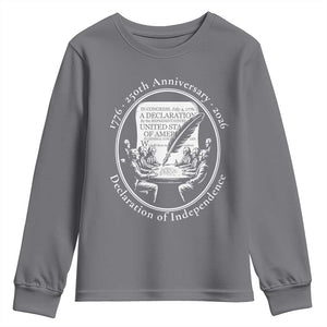 250 Years Declaration of Independence Youth Sweatshirt US 250th Anniversary Semiquincentennial 2026 Patriotic TS02 Charcoal Print Your Wear