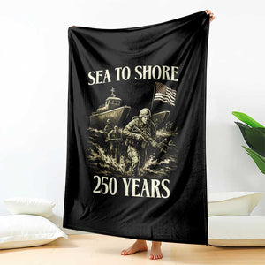 Military Navy 250th Anniversary Throw Blanket Sea To Shore 250 Years TS02 Print Your Wear
