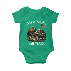 Military Navy 250th Anniversary Baby Onesie Sea To Shore 250 Years TS02 Irish Green Print Your Wear