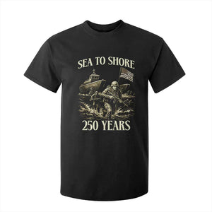 Military Navy 250th Anniversary T Shirt For Kid Sea To Shore 250 Years TS02 Black Print Your Wear