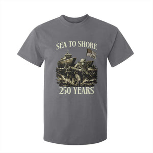 Military Navy 250th Anniversary T Shirt For Kid Sea To Shore 250 Years TS02 Charcoal Print Your Wear