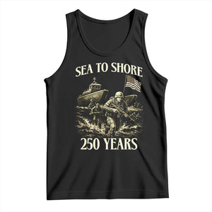 Military Navy 250th Anniversary Tank Top Sea To Shore 250 Years TS02 Black Print Your Wear