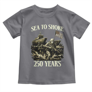 Military Navy 250th Anniversary Toddler T Shirt Sea To Shore 250 Years TS02 Charcoal Print Your Wear