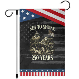 Military Navy 250th Anniversary Garden Flag Sea To Shore 250 Years TS02 Distressed Black Blue Print Your Wear
