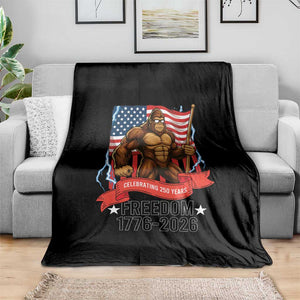 Patriotic Bigfoot US 250th Anniversary Throw Blanket Sasquatch Celebrating 250 Years of Freedom 1776 to 2026 TS02 Print Your Wear