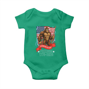Patriotic Bigfoot US 250th Anniversary Baby Onesie Sasquatch Celebrating 250 Years of Freedom 1776 to 2026 TS02 Irish Green Print Your Wear