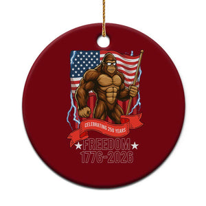 Patriotic Bigfoot US 250th Anniversary Ceramic Ornament Sasquatch Celebrating 250 Years of Freedom 1776 to 2026 TS02 1pc Red Print Your Wear