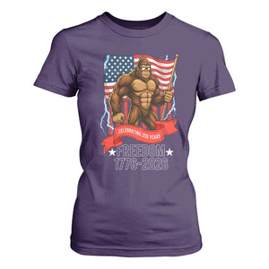 Patriotic Bigfoot US 250th Anniversary T Shirt For Women Sasquatch Celebrating 250 Years of Freedom 1776 to 2026 TS02 Purple Print Your Wear