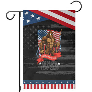 Patriotic Bigfoot US 250th Anniversary Garden Flag Sasquatch Celebrating 250 Years of Freedom 1776 to 2026 TS02 Distressed Black Blue Print Your Wear