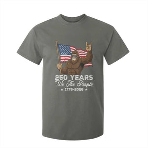 250 Years We The People Bigfoot T Shirt For Kid Funny Patriotic 1776 to 2026 US Semiquincentennial TS02 Military Green Print Your Wear