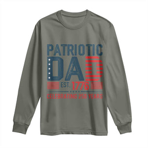 Patriotic Dad 250 Years Long Sleeve Shirt Est. 1776 Funny USA Semiquincentennial TS02 Military Green Print Your Wear