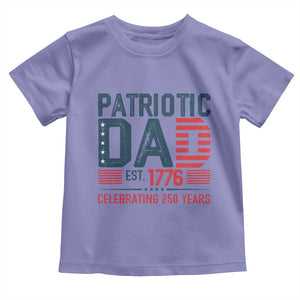 Patriotic Dad 250 Years Toddler T Shirt Est. 1776 Funny USA Semiquincentennial TS02 Violet Print Your Wear
