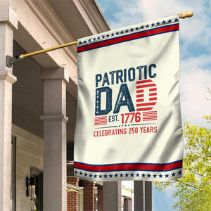 Patriotic Dad 250 Years Garden Flag Est. 1776 Funny USA Semiquincentennial TS02 Modern Beige Red Print Your Wear
